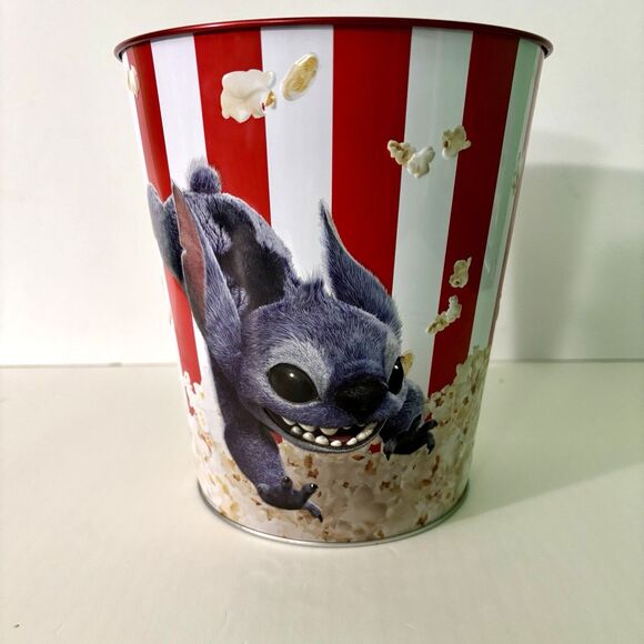Disney Lilo And Stitch Popcorn Bucket Tin AMC Movie Exclusive 8x7 inches - Picture 1 of 6